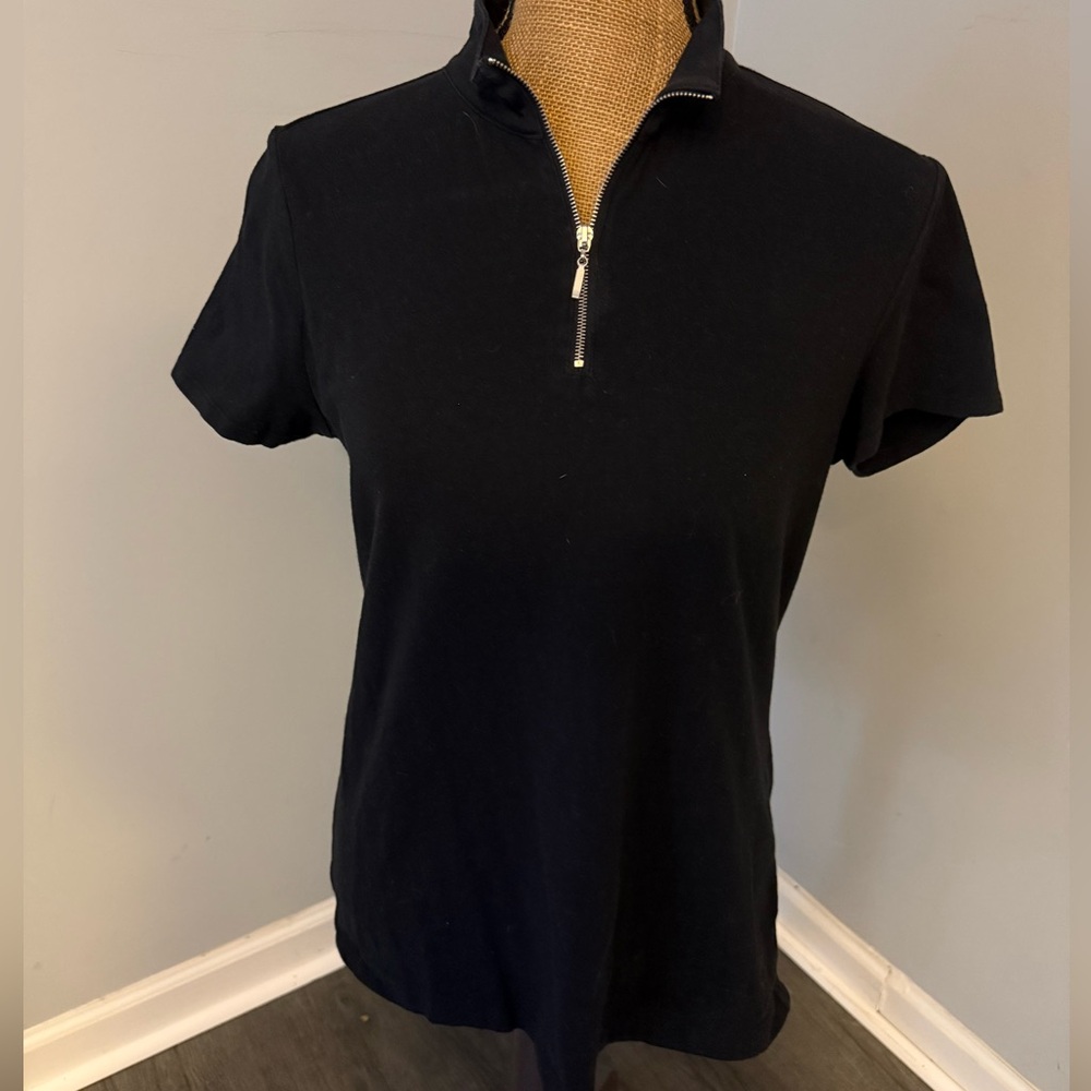 CHICO’S Zenergy Weekend stretch zip collar polo, size medium (Chico’s size 1)